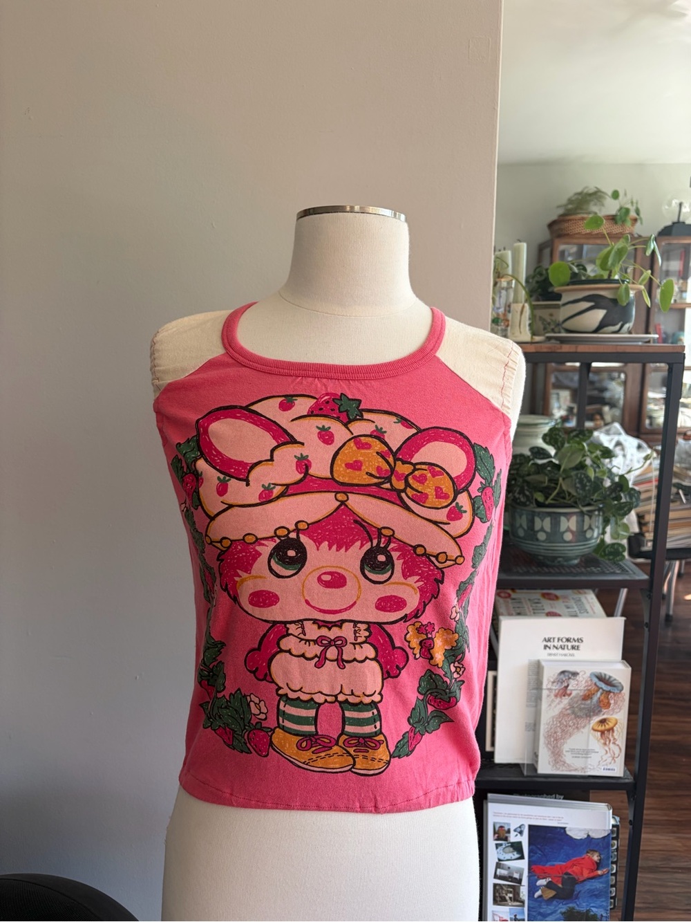 deadstock vintage japanese strawberry shortcake bunny cap sleeve baby tee